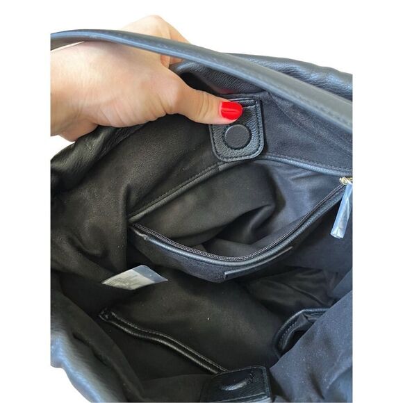 NWT Elizabeth and James Mesh Market Shoulder Bag Tote Black - Picture 11 of 16